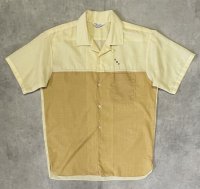 60'S SEARS 三角タグ 半袖 オープンカラーシャツ イエロー/マスタード (VINTAGE)