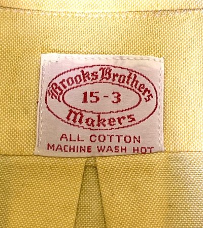 画像2: 70'S BROOKS BROTHERS "MAKERS" 6ボタン オックスフォード 長袖 BDシャツ イエロー USA製 (VINTAGE)