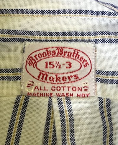 画像2: 70'S BROOKS BROTHERS "MAKERS" 6ボタン オックスフォード 長袖 BDシャツ ストライプ USA製 (VINTAGE)