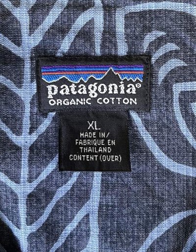 画像2: 00'S PATAGONIA オープンカラー 半袖 ACシャツ バーククロス総柄 (VINTAGE)