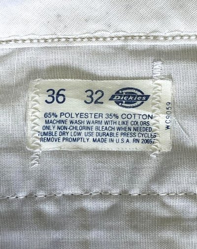 画像4: 80'S DICKIES 874 チビタグ ポプリン ワークパンツ ベージュ W36L32 USA製 (VINTAGE)