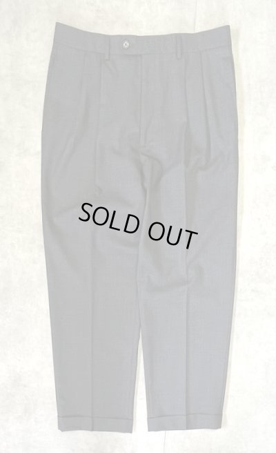 画像1: RALPH LAUREN ツープリーツ トロピカルウール スラックス チャコール (VINTAGE)