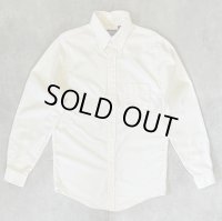 90'S LANDS' END オックスフォード 長袖 BDシャツ 生成り USA製 (VINTAGE)
