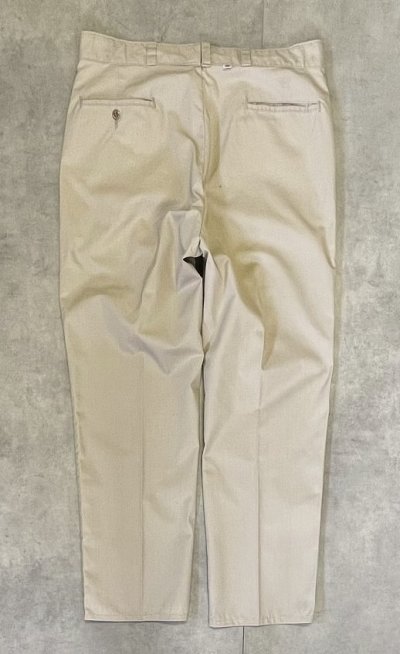 画像1: 80'S DICKIES 874 チビタグ ポプリン ワークパンツ ベージュ W36L32 USA製 (VINTAGE)