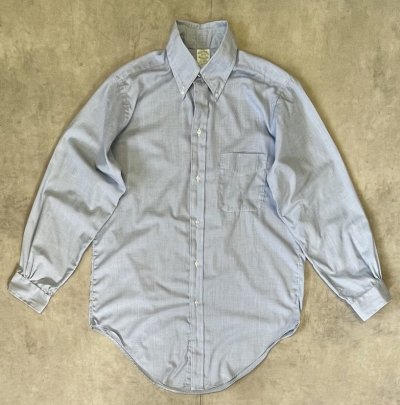 画像1: 80'S BROOKS BROTHERS "MAKERS" 6ボタン BROOKSCLOTH 長袖 BDシャツ ブルー USA製 (VINTAGE)