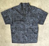 00'S PATAGONIA オープンカラー 半袖 ACシャツ バーククロス総柄 (VINTAGE)