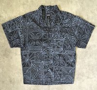 00'S PATAGONIA オープンカラー 半袖 ACシャツ バーククロス総柄 (VINTAGE)