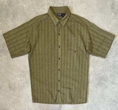 画像1: 90'S PATAGONIA オーガニックコットン 半袖 ACシャツ チェック柄 ポルトガル製 (VINTAGE)