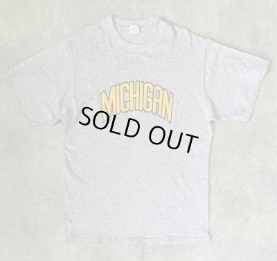 画像1: 90'S SAND-KNIT "MICHIGAN" 半袖 Tシャツ ヘザーグレー (VINTAGE)