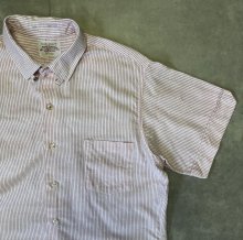 他の写真2: 60'S TOWNCRAFT コットン100% マチ付き 半袖 タブカラーシャツ ストライプ (VINTAGE)