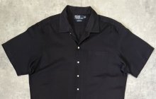 他の写真1: 90'S RALPH LAUREN "CHAUNCEY" ロゴ無し 半袖 オープンカラーシャツ ブラック (VINTAGE)