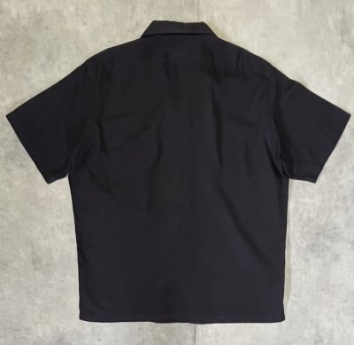 画像3: 90'S RALPH LAUREN "CHAUNCEY" ロゴ無し 半袖 オープンカラーシャツ ブラック (VINTAGE)