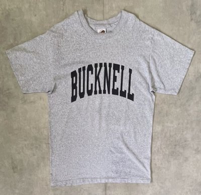画像3: 90'S THE COTTON EXCHANGE "BUCKNELL" シングルステッチ 両面プリント 半袖 Tシャツ ヘザーグレー USA製 (VINTAGE)