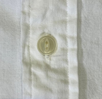 画像3: 90'S RALPH LAUREN 片側フラップ付きポケット 猫目ボタン ワークシャツ ホワイト (VINTAGE)