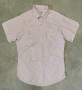 60'S TOWNCRAFT コットン100% マチ付き 半袖 タブカラーシャツ ストライプ (VINTAGE)