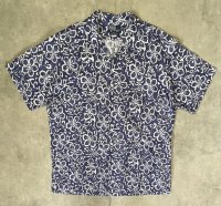 90'S RALPH LAUREN "CALDWELL" リネン/コットン 半袖 オープンカラーシャツ 花柄 (VINTAGE)
