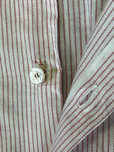 画像5: 60'S TOWNCRAFT コットン100% マチ付き 半袖 タブカラーシャツ ストライプ (VINTAGE)