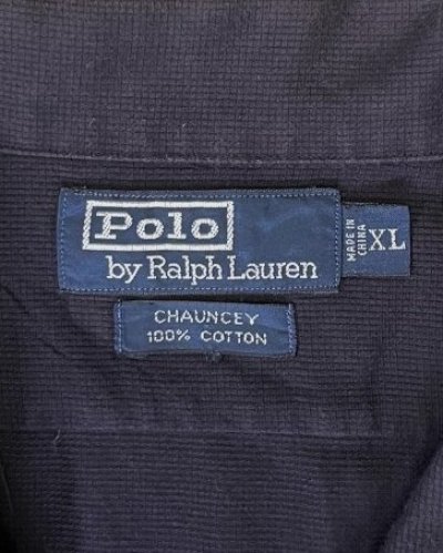 画像2: 90'S RALPH LAUREN "CHAUNCEY" ロゴ無し 半袖 オープンカラーシャツ ブラック (VINTAGE)