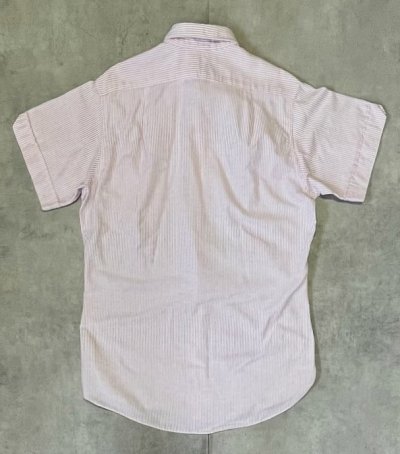 画像4: 60'S TOWNCRAFT コットン100% マチ付き 半袖 タブカラーシャツ ストライプ (VINTAGE)
