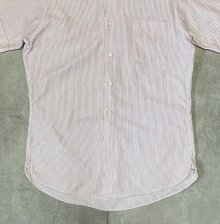他の写真3: 60'S TOWNCRAFT コットン100% マチ付き 半袖 タブカラーシャツ ストライプ (VINTAGE)