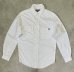 画像1: 90'S RALPH LAUREN 片側フラップ付きポケット 猫目ボタン ワークシャツ ホワイト (VINTAGE) (1)