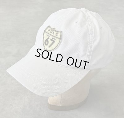 画像1: 90'S RALPH LAUREN "POLO 67" ベースボールキャップ ライトベージュ USA製 (VINTAGE)
