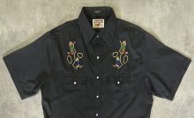 他の写真1: YOUNGBLOODS ウエスタンブーツ刺繍入り 半袖 ウエスタンシャツ ブラック (VINTAGE)