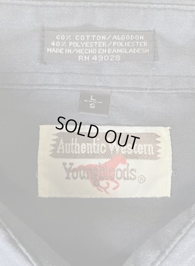 画像2: YOUNGBLOODS ウエスタンブーツ刺繍入り 半袖 ウエスタンシャツ ブラック (VINTAGE)