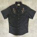 画像1: YOUNGBLOODS ウエスタンブーツ刺繍入り 半袖 ウエスタンシャツ ブラック (VINTAGE) (1)
