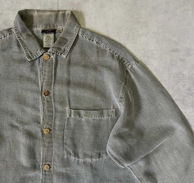 画像3: 90'S GRAMICCI 旧タグ バンブーボタン 長袖 ヘンプシャツ オリーブ USA製 (VINTAGE)