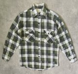 80'S SEARS プリントフランネル ワークシャツ チェック柄 (VINTAGE)