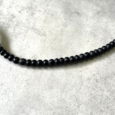 画像2: ホワイトハーツ オールドビーズ ネックレス ブラック 6mm (VINTAGE)