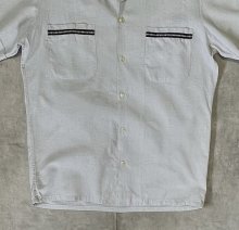 他の写真3: 60'S SPIRE OF CALIFORNIA ネップ入りコットン 半袖 オープンカラーシャツ ライトグレー (VINTAGE)