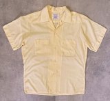60'S ARROW "DECTON" 半袖 オープンカラーシャツ ライトイエロー USA製 (VINTAGE)