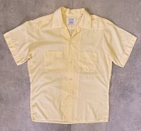 60'S ARROW "DECTON" 半袖 オープンカラーシャツ ライトイエロー USA製 (VINTAGE)