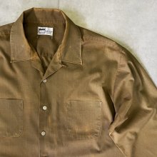 他の写真2: 60'S CRANBROOK コットン/ポリ 長袖 オープンカラーシャツ カーキ 日本製 (VINTAGE)