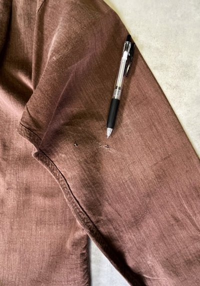 画像5: 60'S VAN HEUSEN コットン/レーヨン 長袖 オープンカラーシャツ ブラウン (VINTAGE)