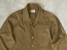 他の写真1: 60'S CRANBROOK コットン/ポリ 長袖 オープンカラーシャツ カーキ 日本製 (VINTAGE)