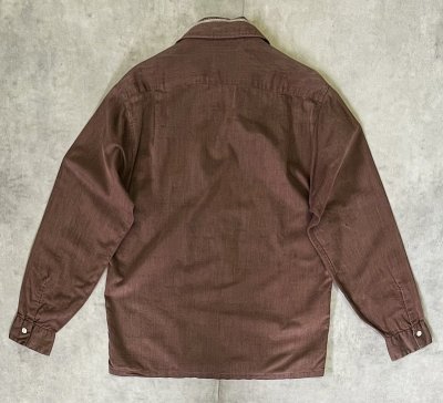 画像3: 60'S VAN HEUSEN コットン/レーヨン 長袖 オープンカラーシャツ ブラウン (VINTAGE)