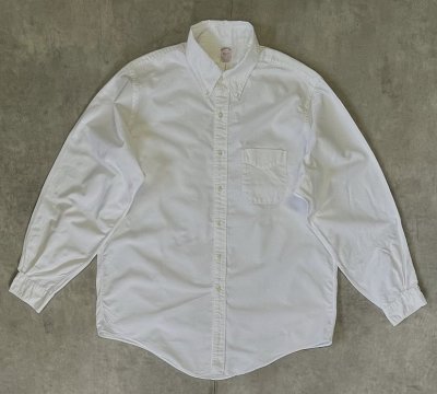 画像1: 90'S BROOKS BROTHERS "MAKERS" オックスフォード 長袖 BDシャツ ホワイト USA製 (VINTAGE)