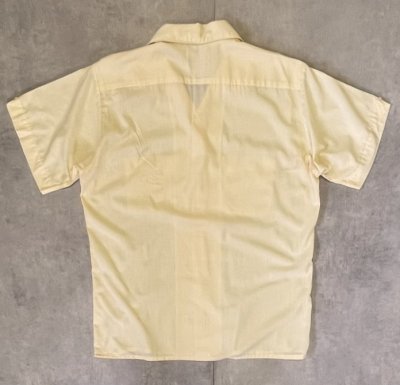 画像3: 60'S ARROW "DECTON" 半袖 オープンカラーシャツ ライトイエロー USA製 (VINTAGE)