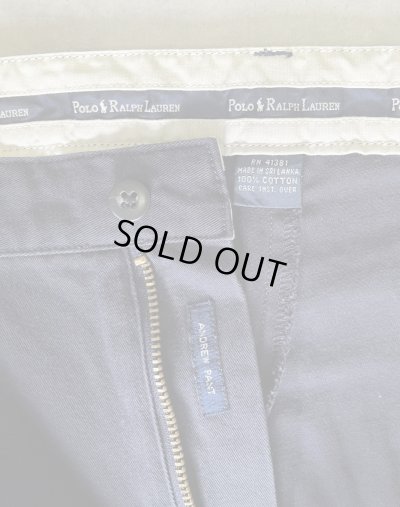 画像2: 90'S RALPH LAUREN "ANDREW PANT" ツープリーツ チノパンツ ネイビー (DEADSTOCK)