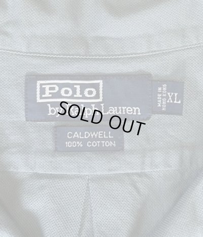 画像2: 90'S RALPH LAUREN "CALDWELL" コットン 裾ロゴ 半袖 オープンカラーシャツ カーキ (VINTAGE)