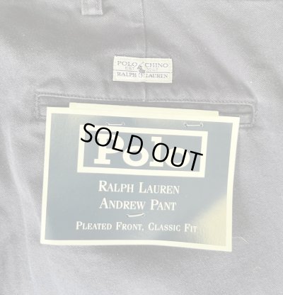 画像5: 90'S RALPH LAUREN "ANDREW PANT" ツープリーツ チノパンツ ネイビー (DEADSTOCK)