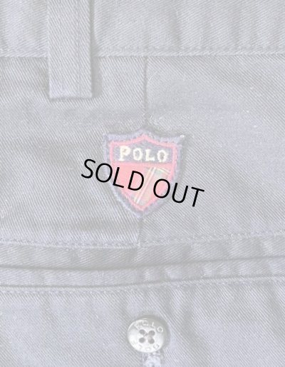 画像6: 90'S RALPH LAUREN "クレストロゴ" ノープリーツ チノショーツ ネイビー USA製 (DEADSTOCK)