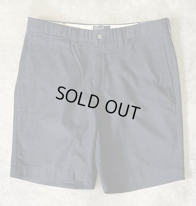 画像1: 90'S RALPH LAUREN "クレストロゴ" ノープリーツ チノショーツ ネイビー USA製 (DEADSTOCK)