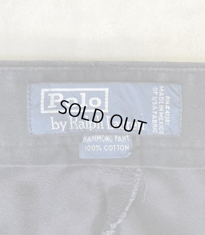 画像2: 90'S RALPH LAUREN "HAMMOND PANT" ツープリーツ チノパンツ ブラック W36L30 (VINTAGE)