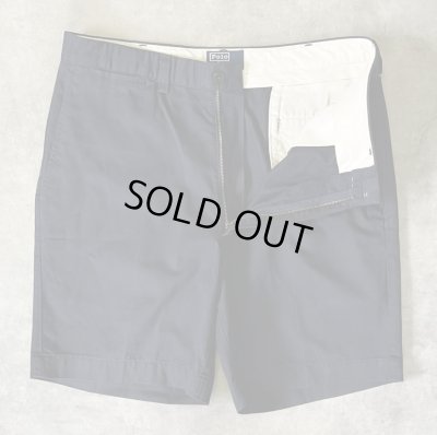 画像4: 90'S RALPH LAUREN "クレストロゴ" ノープリーツ チノショーツ ネイビー USA製 (DEADSTOCK)