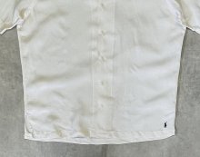 他の写真3: 90'S RALPH LAUREN シルク/リネン 裾ロゴ 半袖 オープンカラーシャツ オフホワイト (VINTAGE)