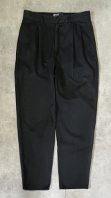 90'S RALPH LAUREN "HAMMOND PANT" ツープリーツ チノパンツ ブラック W32L32 (VINTAGE)